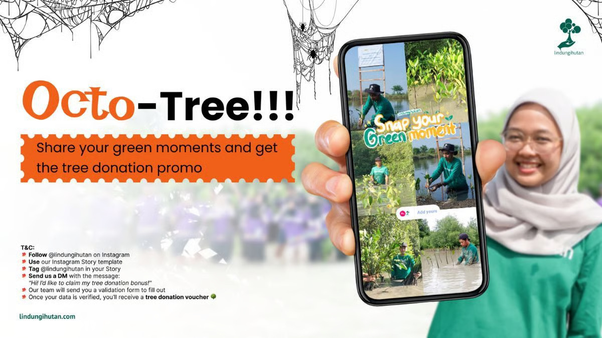 LindungiHutan Hadirkan Voucher Donasi Pohon Spesial Oktober Eksklusif “Octo-Tree” LindungiHutan Hadirkan Voucher Donasi Pohon Spesial Oktober Eksklusif “Octo-Tree”