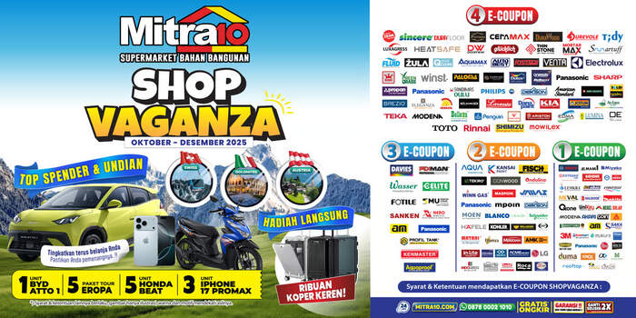 Grand Prize Shopvaganza 2025: Liburan ke Eropa! Saatnya Tingkatkan Transaksi di Mitra10 Grand Prize Shopvaganza 2025: Liburan ke Eropa! Saatnya Tingkatkan Transaksi di Mitra10