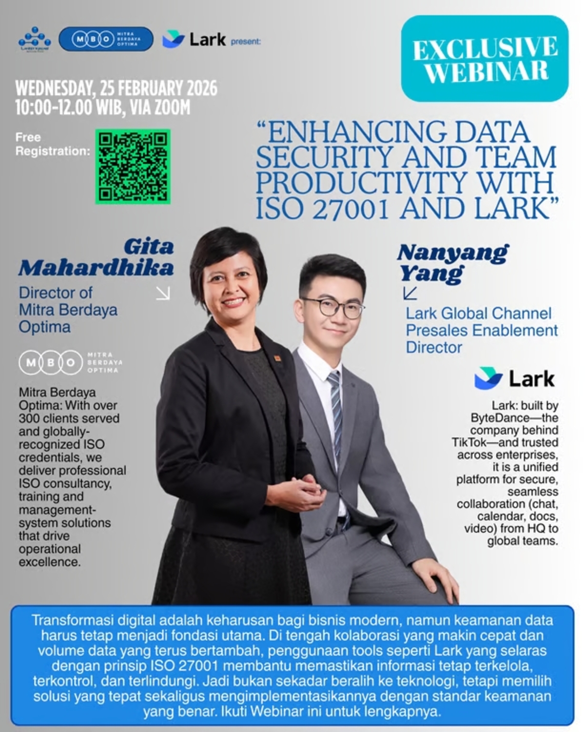 Banyak Startup Sudah Digital, Tapi Data Belum Aman: Partner Lark dari ByteDance, Langit Kreasi Soroti ISO 27001